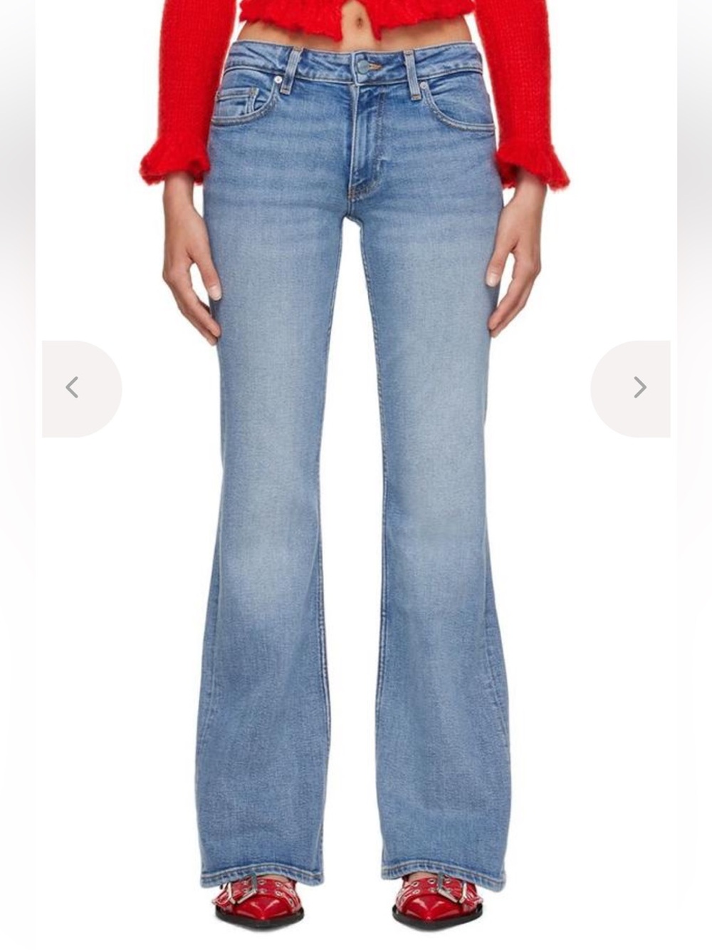 GANNI Iry Jeans in Light Blue Vintage Size 29 Bootleg Flared Jeans